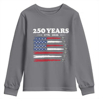 American Flag Fighter Jets Youth Sweatshirt USA 250 Years Of Freedom
