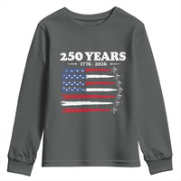 American Flag Fighter Jets Youth Sweatshirt USA 250 Years Of Freedom