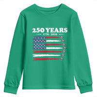 American Flag Fighter Jets Youth Sweatshirt USA 250 Years Of Freedom