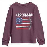 American Flag Fighter Jets Youth Sweatshirt USA 250 Years Of Freedom