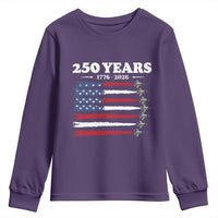 American Flag Fighter Jets Youth Sweatshirt USA 250 Years Of Freedom