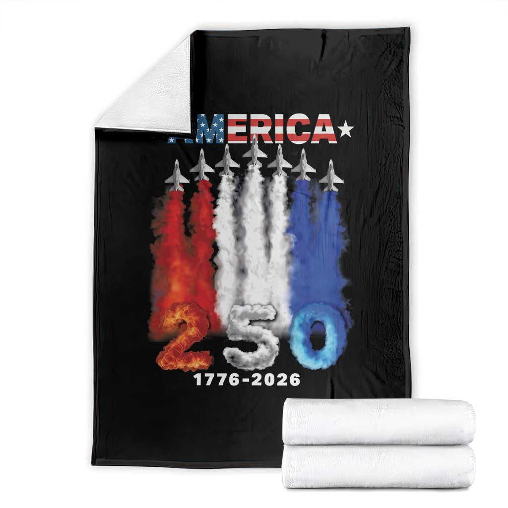 Patriotic Fighter Jets Throw Blanket USA 250 Years Of Freedom
