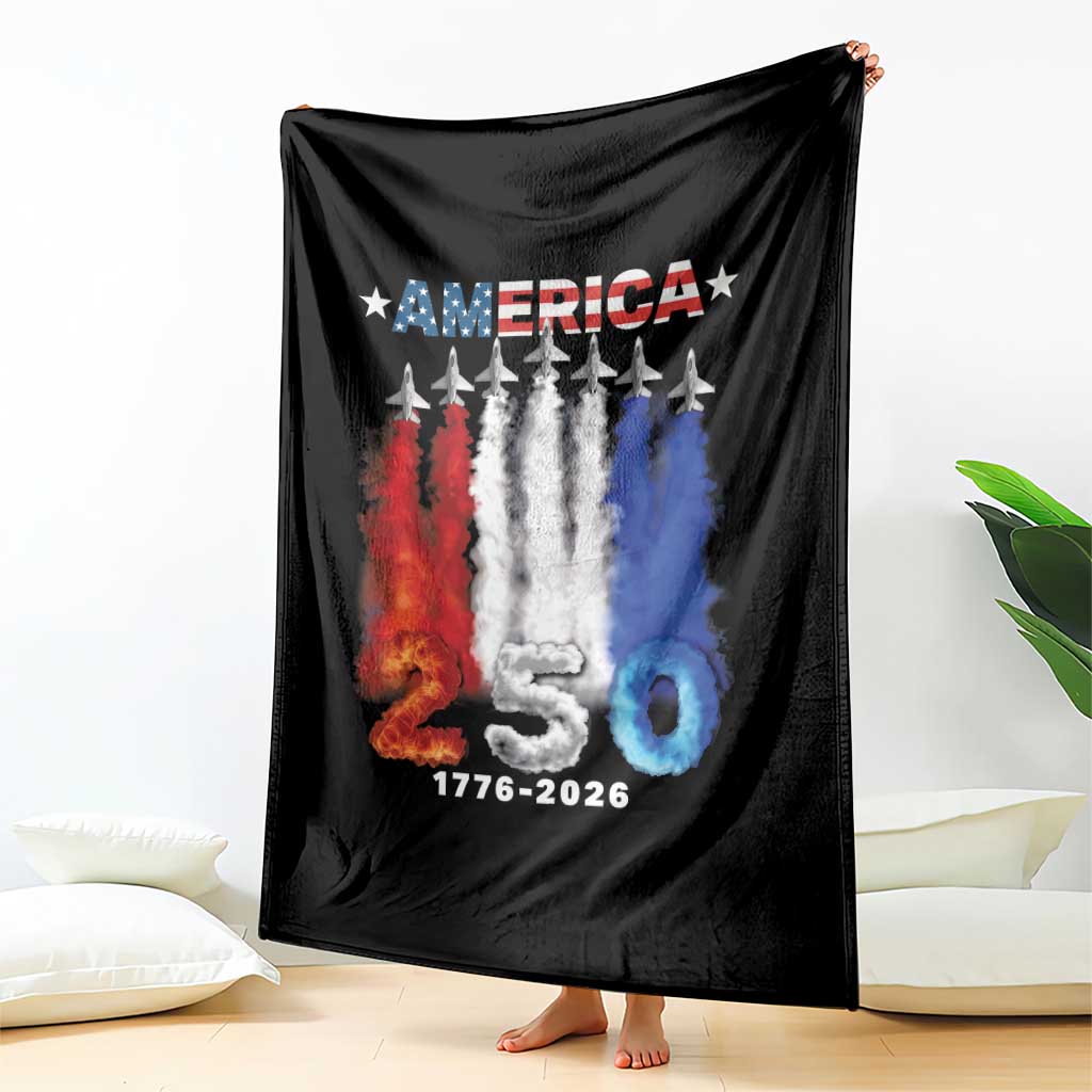 Patriotic Fighter Jets Throw Blanket USA 250 Years Of Freedom