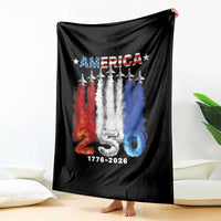 Patriotic Fighter Jets Throw Blanket USA 250 Years Of Freedom