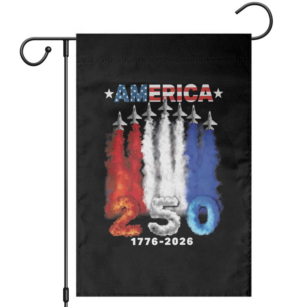 Patriotic Fighter Jets Garden Flag USA 250 Years Of Freedom