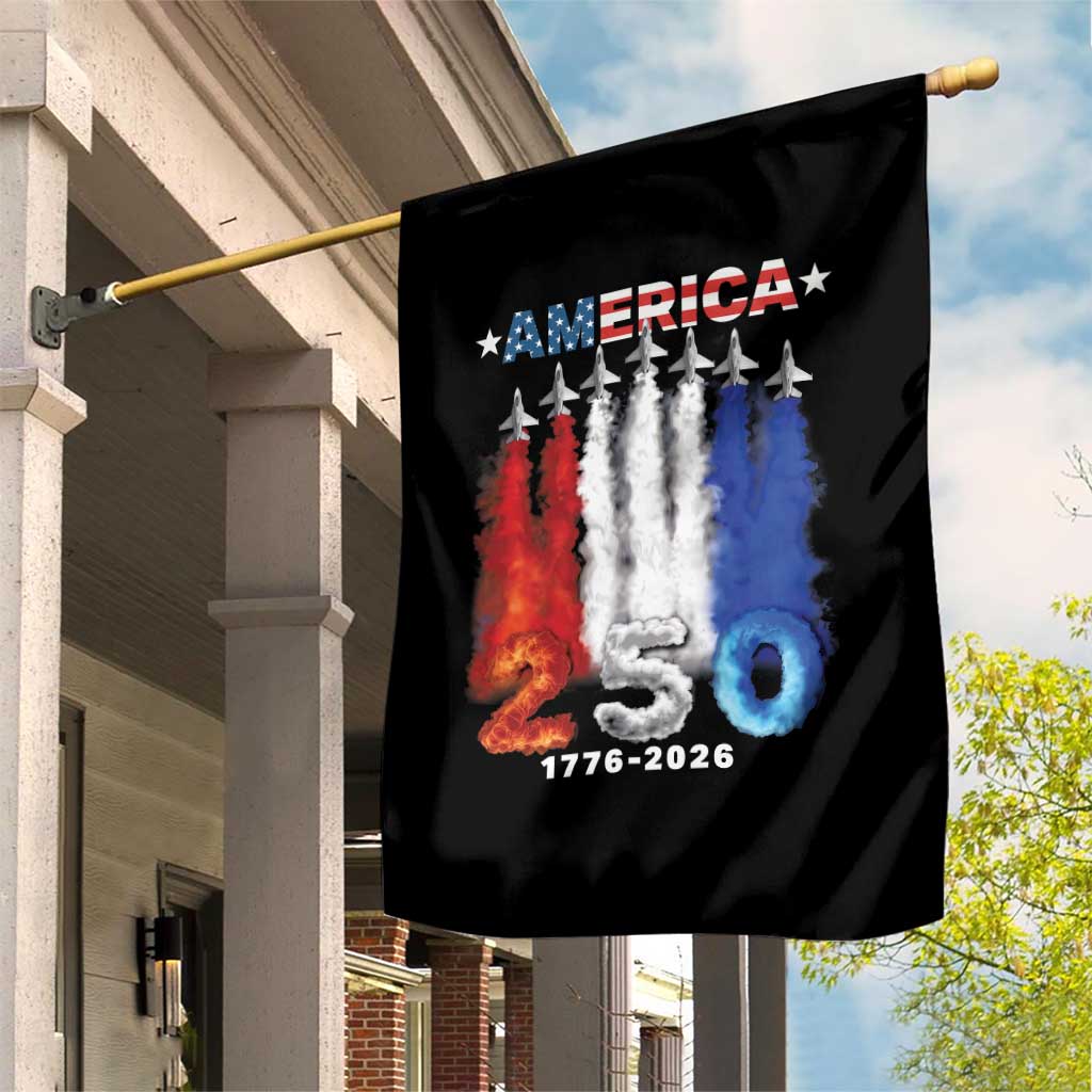 Patriotic Fighter Jets Garden Flag USA 250 Years Of Freedom