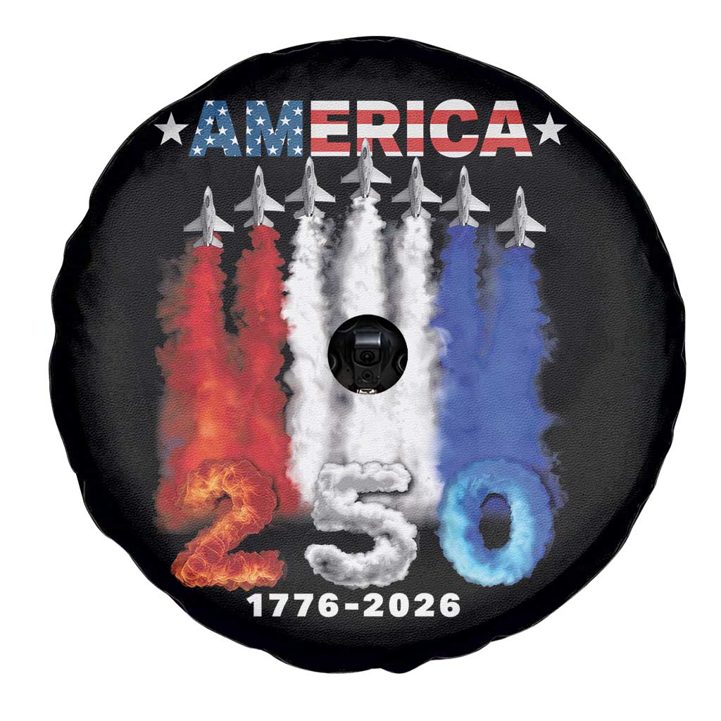 Patriotic Fighter Jets Spare Tire Cover USA 250 Years Of Freedom