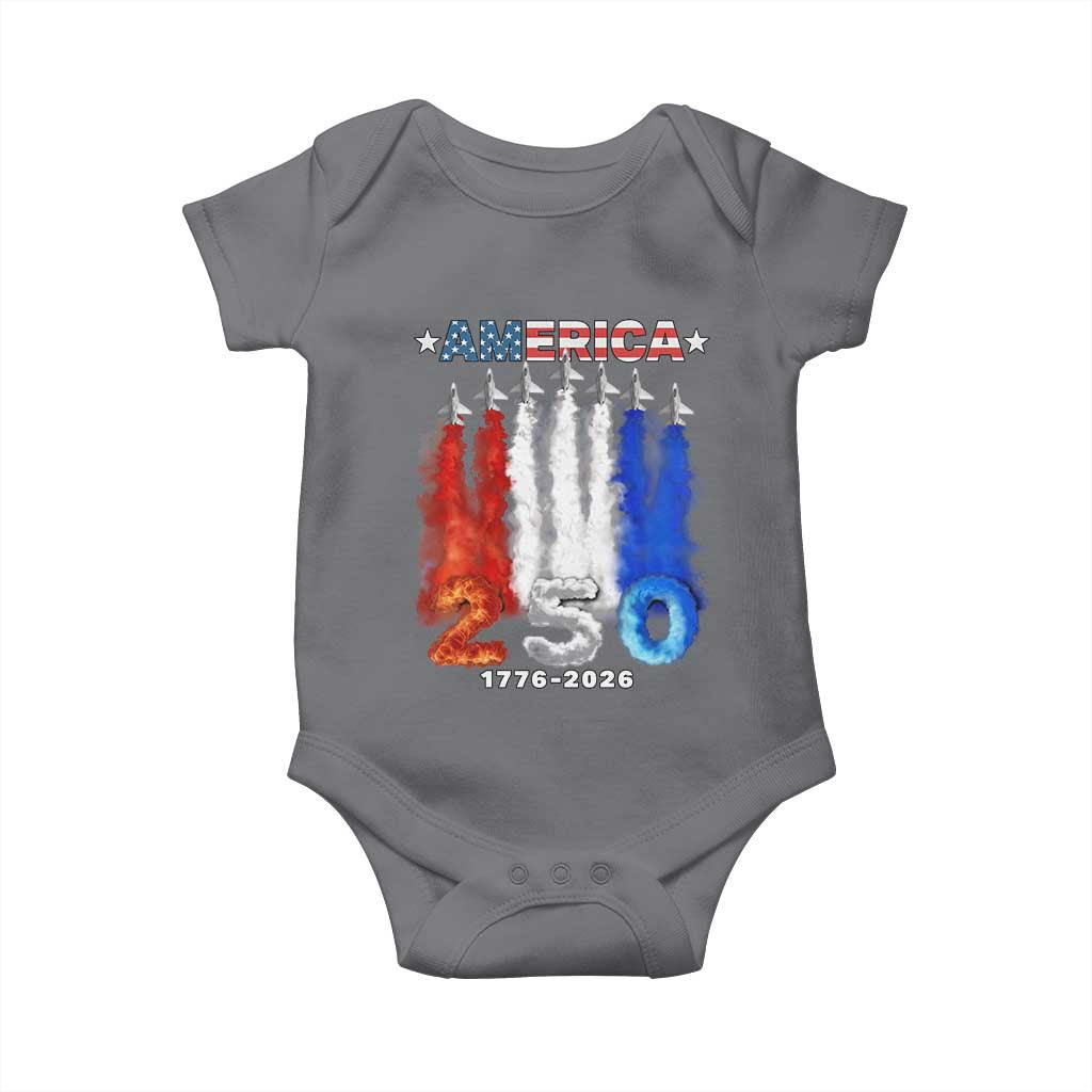 Patriotic Fighter Jets Baby Onesie USA 250 Years Of Freedom