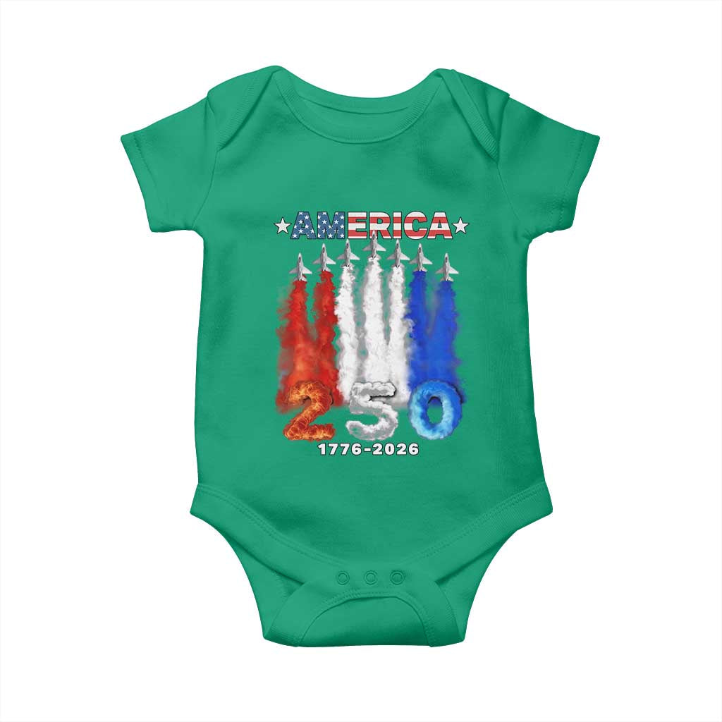 Patriotic Fighter Jets Baby Onesie USA 250 Years Of Freedom