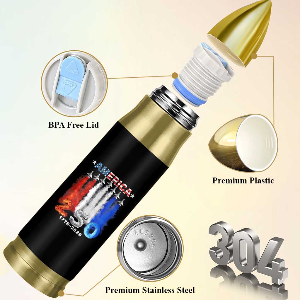 Patriotic Fighter Jets Bullet Tumbler USA 250 Years Of Freedom