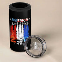 Patriotic Fighter Jets 4 in 1 Can Cooler Tumbler USA 250 Years Of Freedom