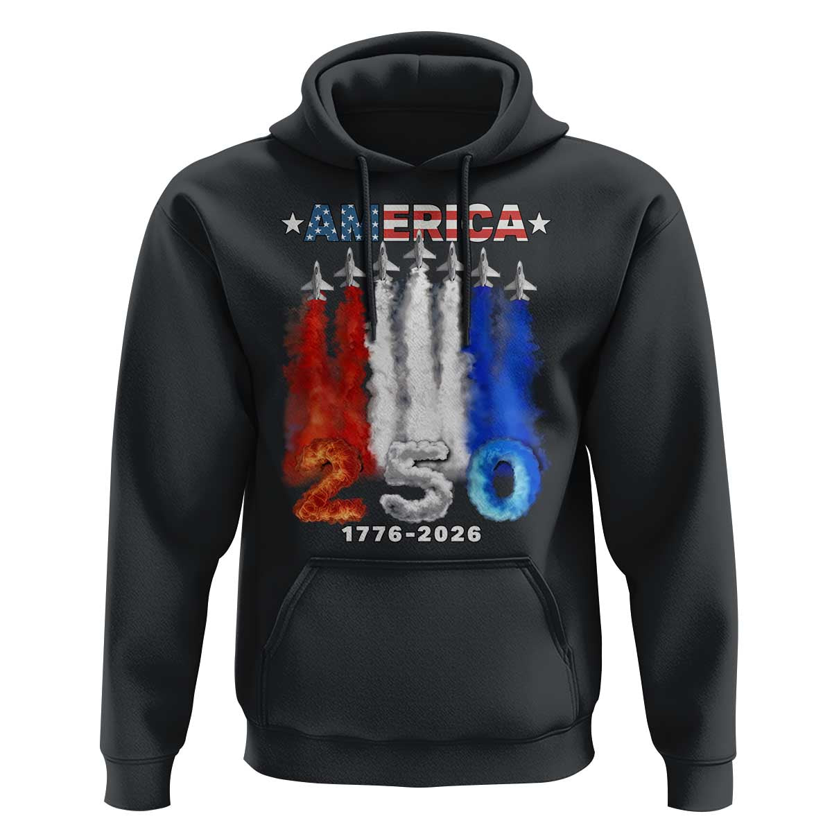 Patriotic Fighter Jets Hoodie USA 250 Years Of Freedom