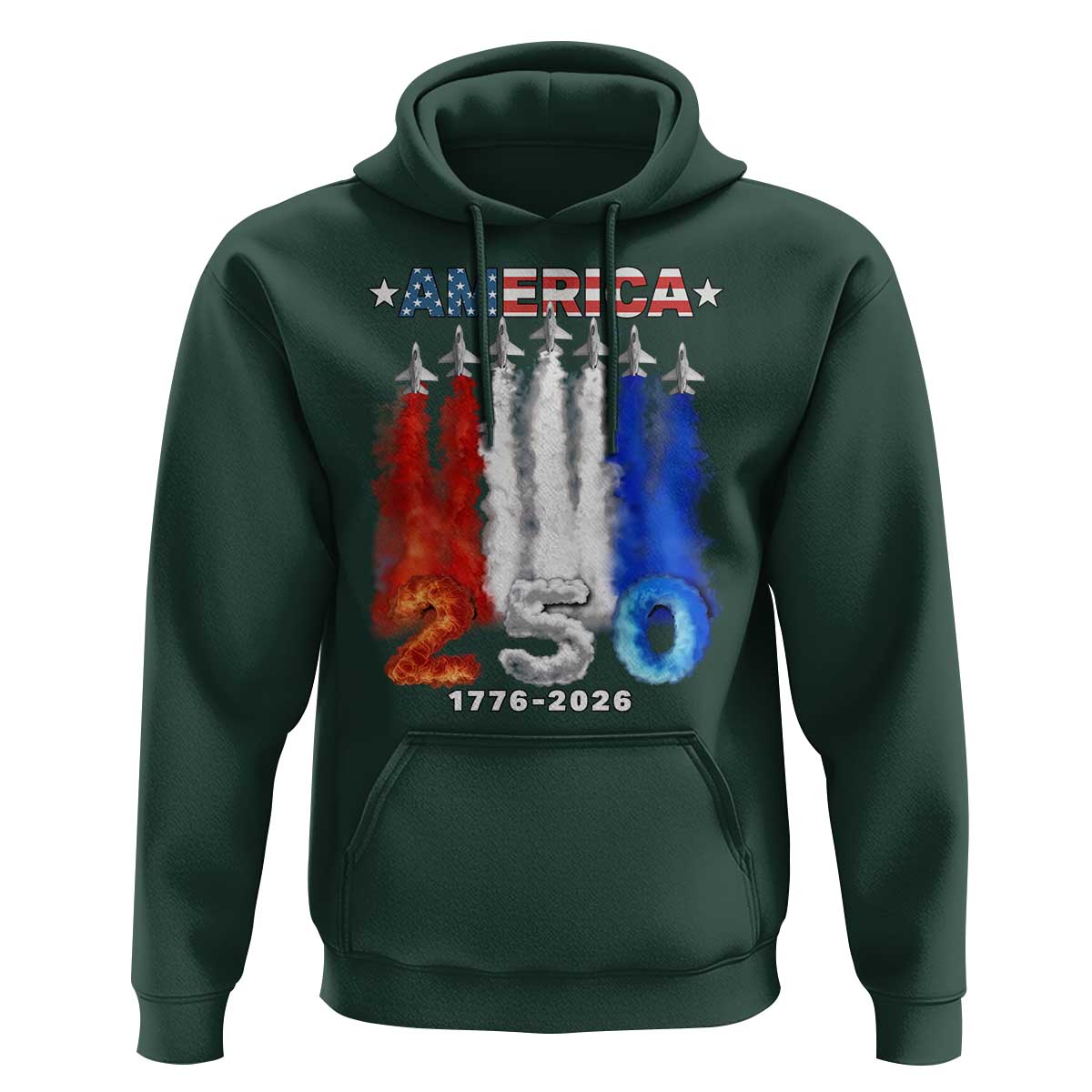 Patriotic Fighter Jets Hoodie USA 250 Years Of Freedom