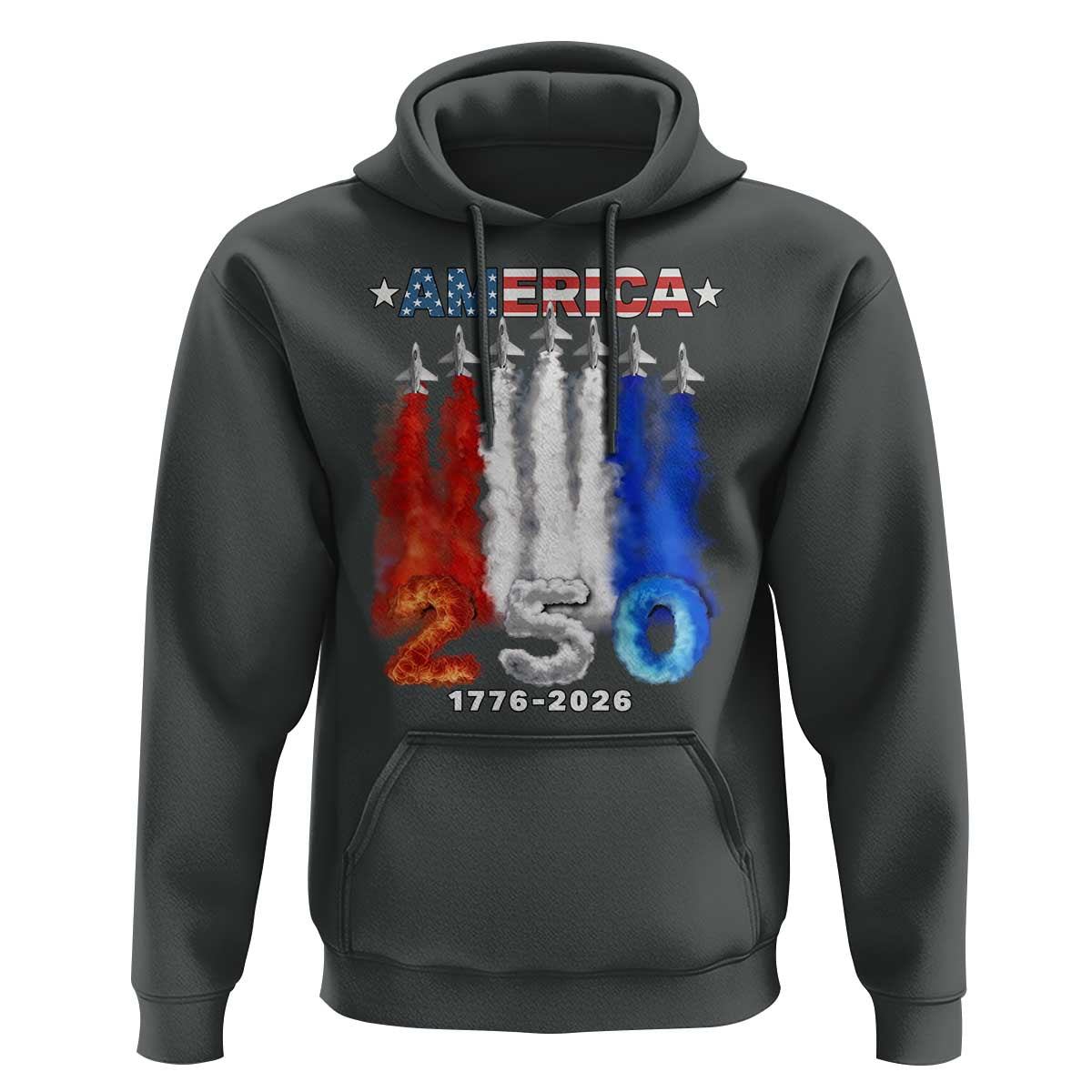 Patriotic Fighter Jets Hoodie USA 250 Years Of Freedom