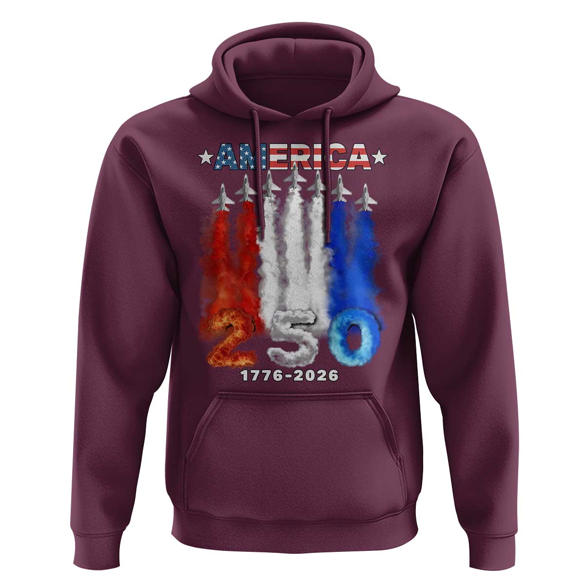 Patriotic Fighter Jets Hoodie USA 250 Years Of Freedom