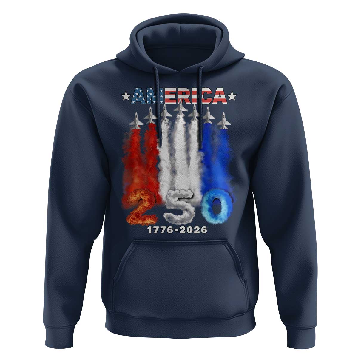 Patriotic Fighter Jets Hoodie USA 250 Years Of Freedom