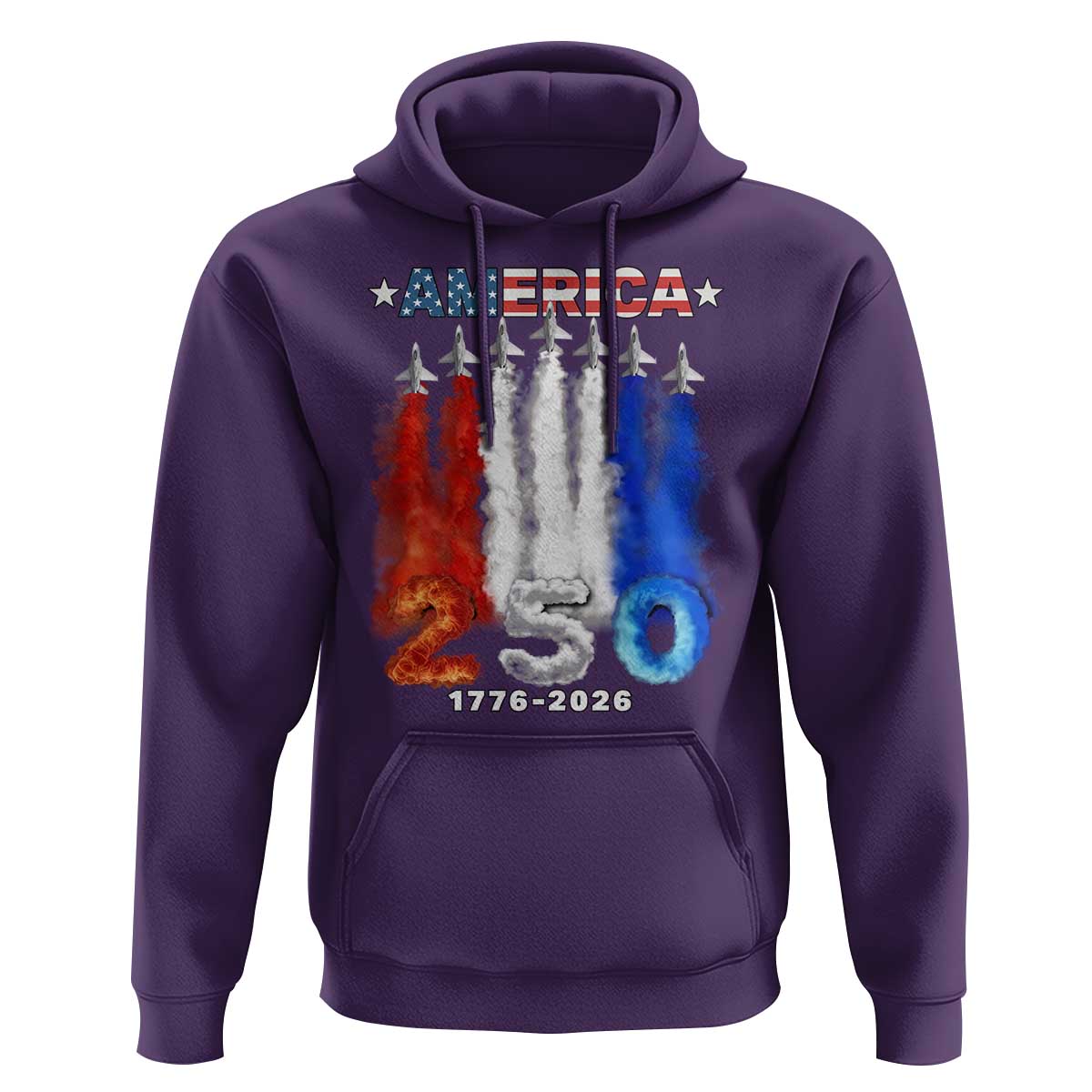 Patriotic Fighter Jets Hoodie USA 250 Years Of Freedom