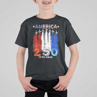 Patriotic Fighter Jets T Shirt For Kid USA 250 Years Of Freedom