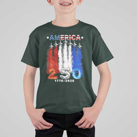Patriotic Fighter Jets T Shirt For Kid USA 250 Years Of Freedom
