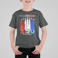 Patriotic Fighter Jets T Shirt For Kid USA 250 Years Of Freedom