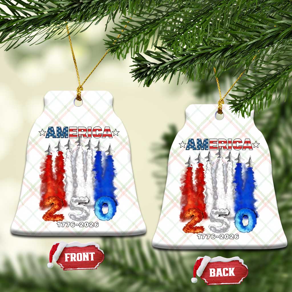 Patriotic Fighter Jets Ceramic Ornament USA 250 Years Of Freedom
