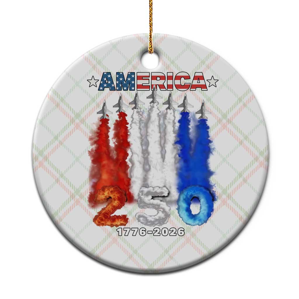 Patriotic Fighter Jets Ceramic Ornament USA 250 Years Of Freedom