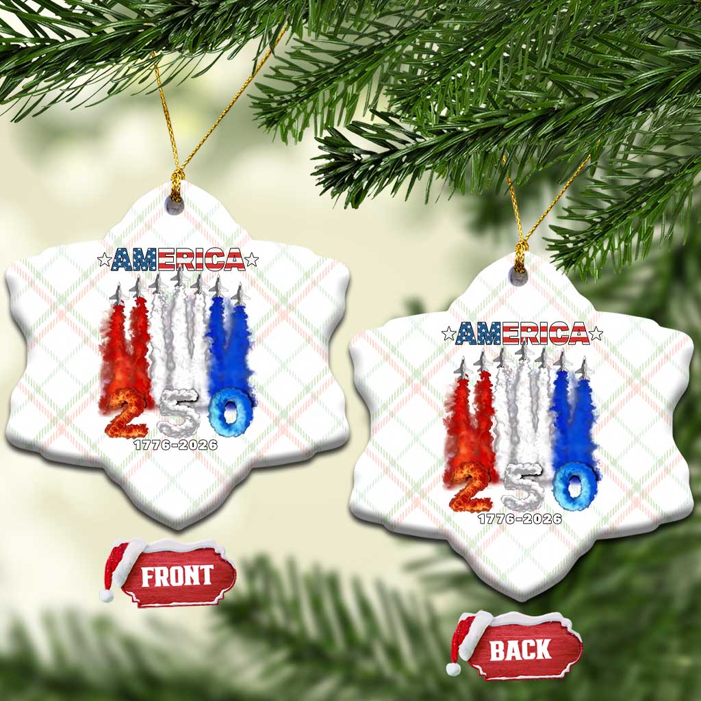 Patriotic Fighter Jets Ceramic Ornament USA 250 Years Of Freedom