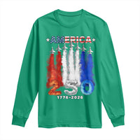 Patriotic Fighter Jets Long Sleeve Shirt USA 250 Years Of Freedom
