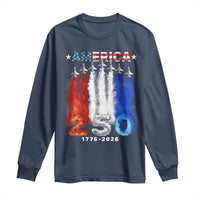 Patriotic Fighter Jets Long Sleeve Shirt USA 250 Years Of Freedom