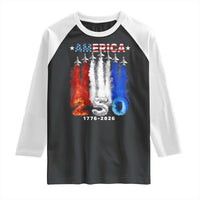 Patriotic Fighter Jets Raglan Shirt USA 250 Years Of Freedom