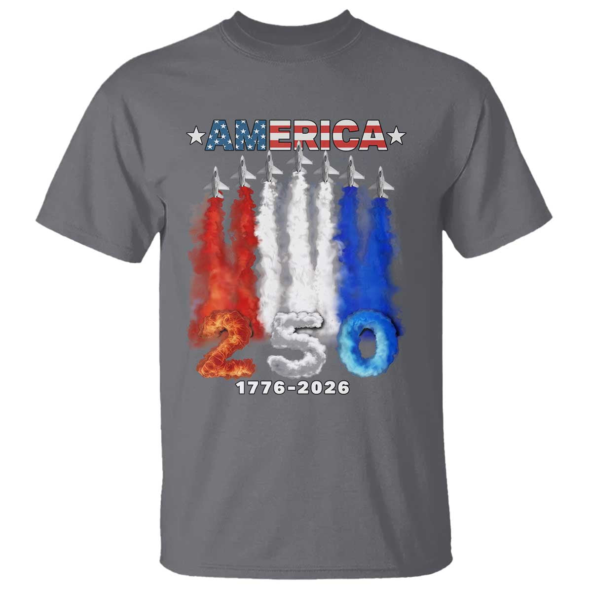 Patriotic Fighter Jets T Shirt USA 250 Years Of Freedom
