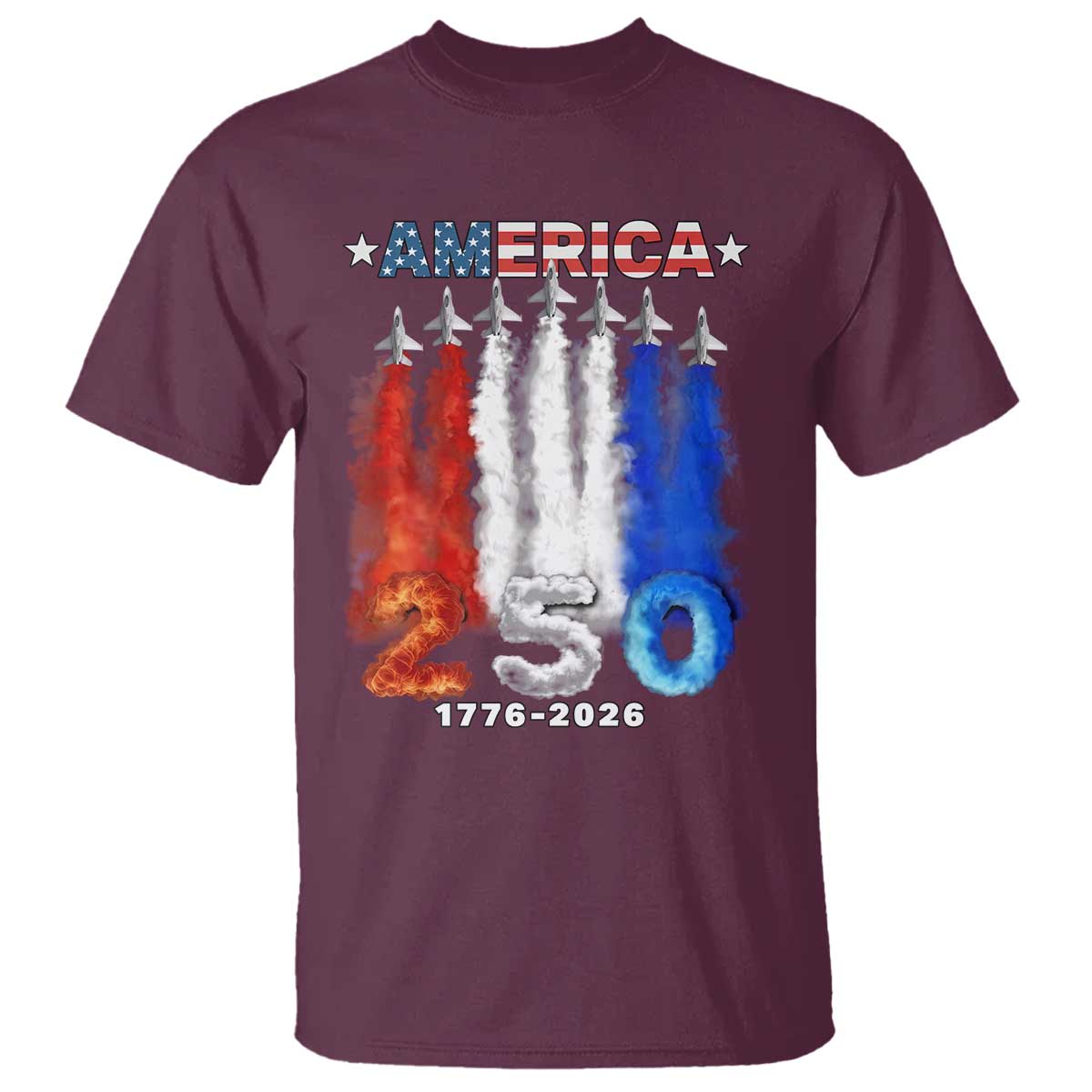 Patriotic Fighter Jets T Shirt USA 250 Years Of Freedom