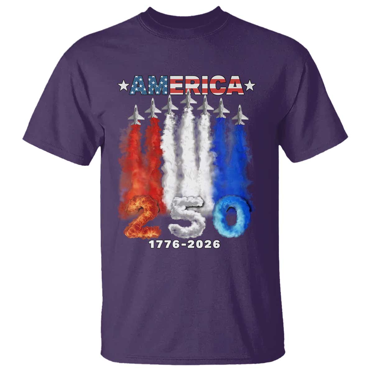 Patriotic Fighter Jets T Shirt USA 250 Years Of Freedom