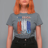 Patriotic Fighter Jets T Shirt For Women USA 250 Years Of Freedom
