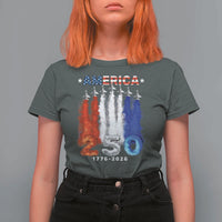 Patriotic Fighter Jets T Shirt For Women USA 250 Years Of Freedom