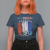 Patriotic Fighter Jets T Shirt For Women USA 250 Years Of Freedom