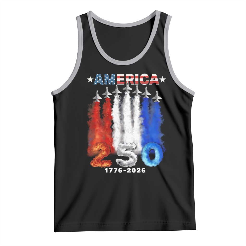 Patriotic Fighter Jets Tank Top USA 250 Years Of Freedom