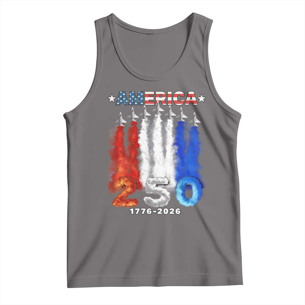 Patriotic Fighter Jets Tank Top USA 250 Years Of Freedom