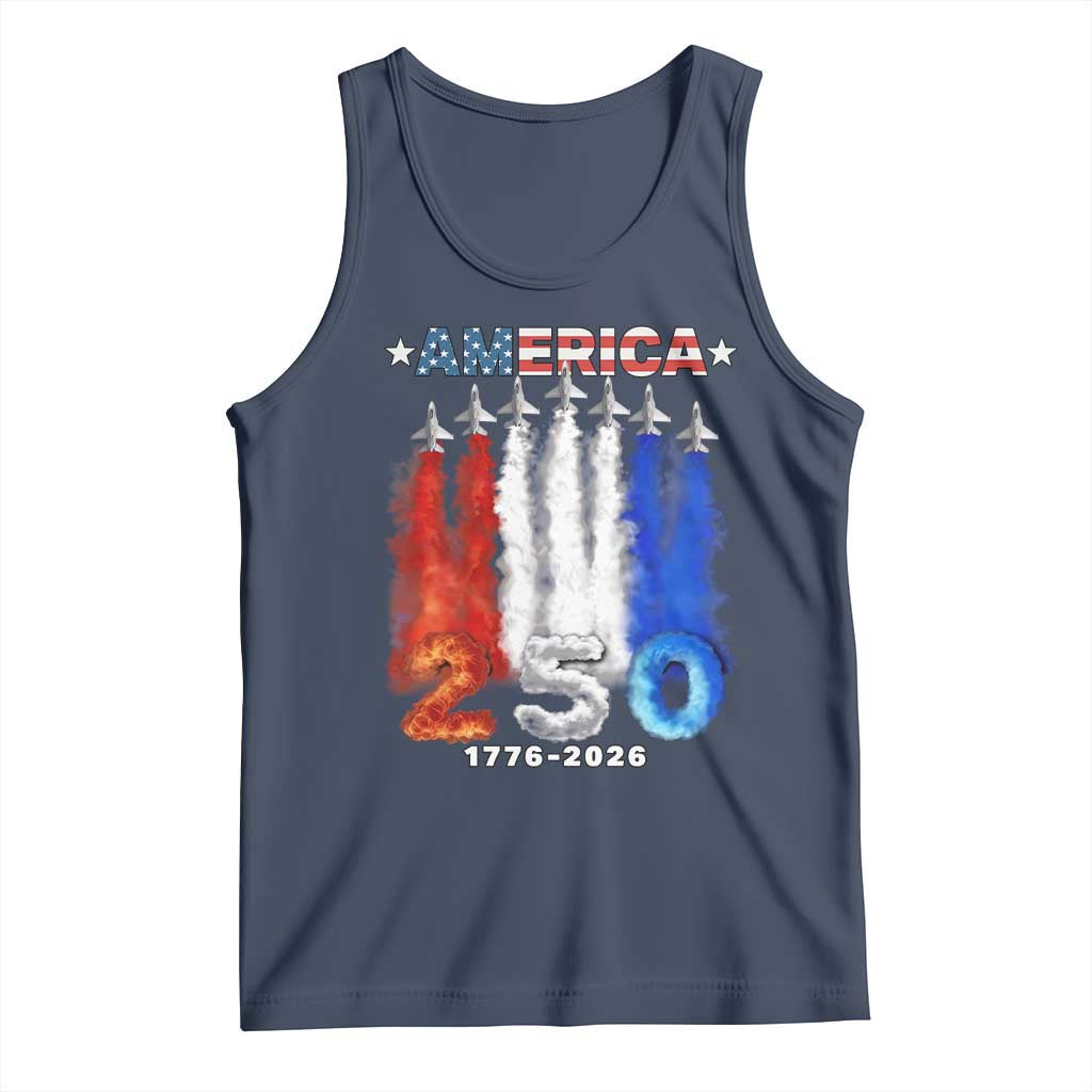 Patriotic Fighter Jets Tank Top USA 250 Years Of Freedom