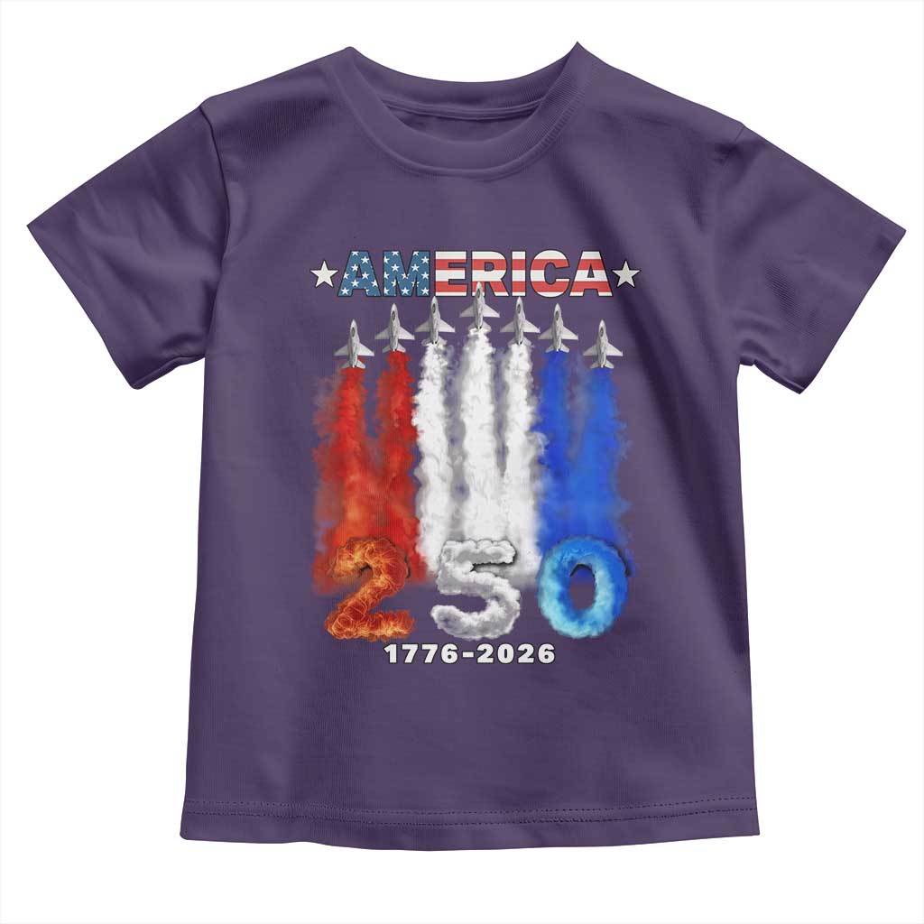 Patriotic Fighter Jets Toddler T Shirt USA 250 Years Of Freedom
