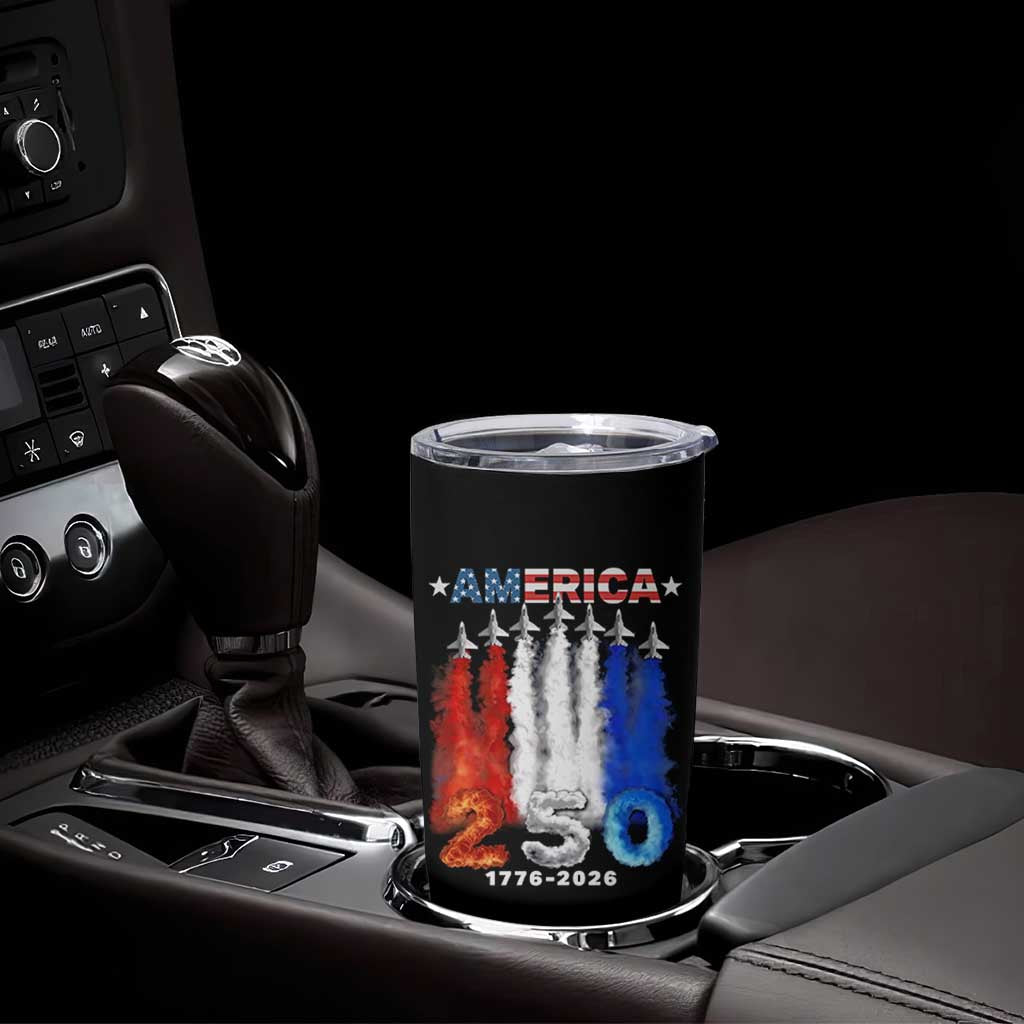 Patriotic Fighter Jets Tumbler Cup USA 250 Years Of Freedom