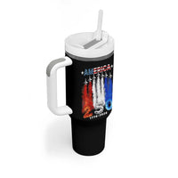 Patriotic Fighter Jets Tumbler With Handle USA 250 Years Of Freedom