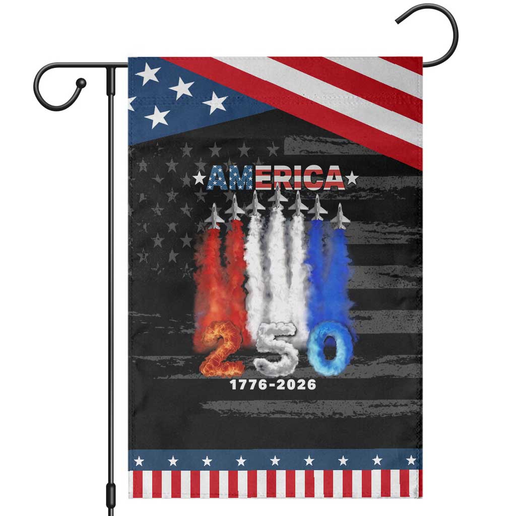 Patriotic Fighter Jets Garden Flag USA 250 Years Of Freedom
