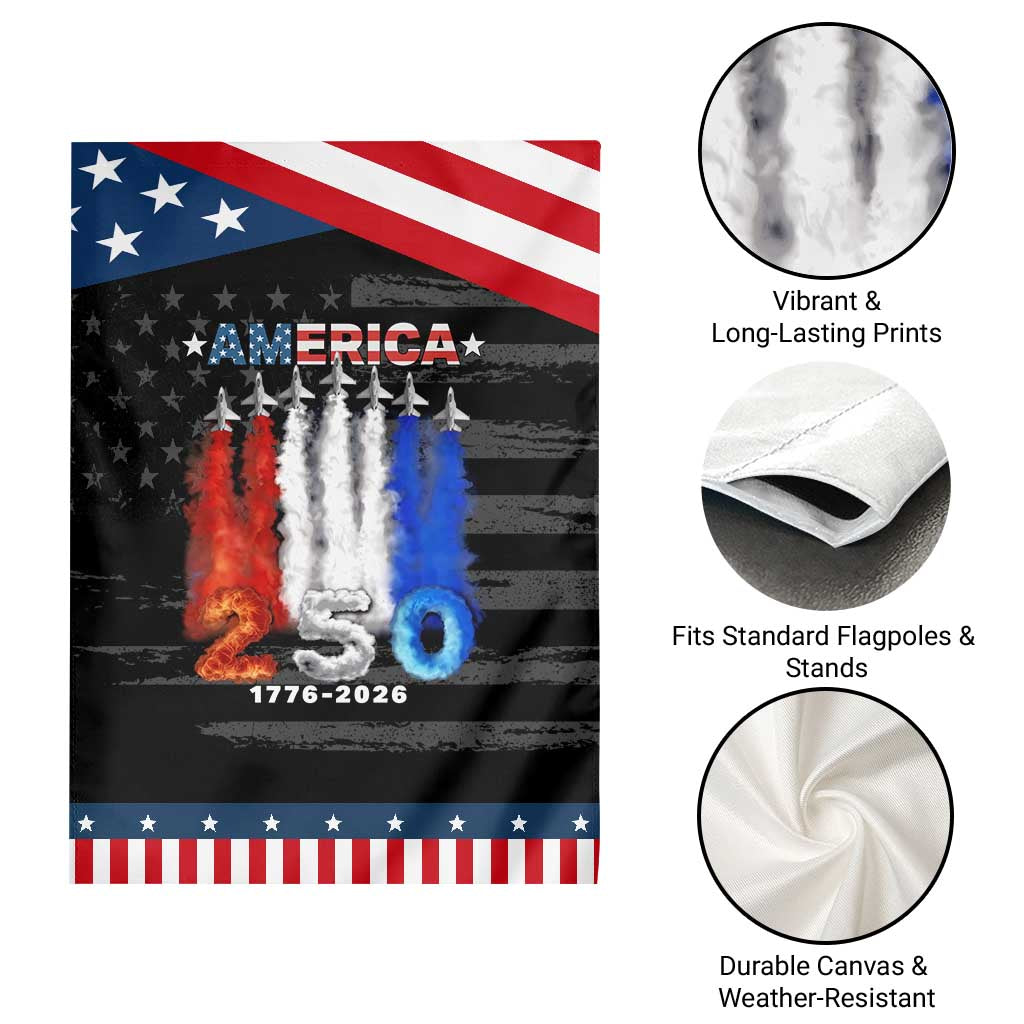 Patriotic Fighter Jets Garden Flag USA 250 Years Of Freedom