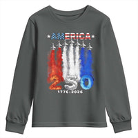 Patriotic Fighter Jets Youth Sweatshirt USA 250 Years Of Freedom