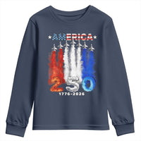 Patriotic Fighter Jets Youth Sweatshirt USA 250 Years Of Freedom