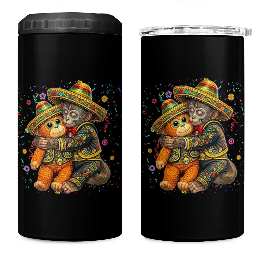 Funny Punch Baby Monkey Cinco De Mayo 4 in 1 Can Cooler Tumbler Mexican Fiesta Gift