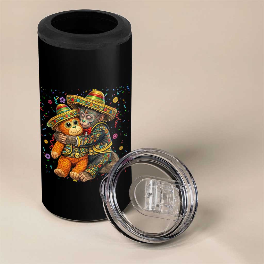 Funny Punch Baby Monkey Cinco De Mayo 4 in 1 Can Cooler Tumbler Mexican Fiesta Gift