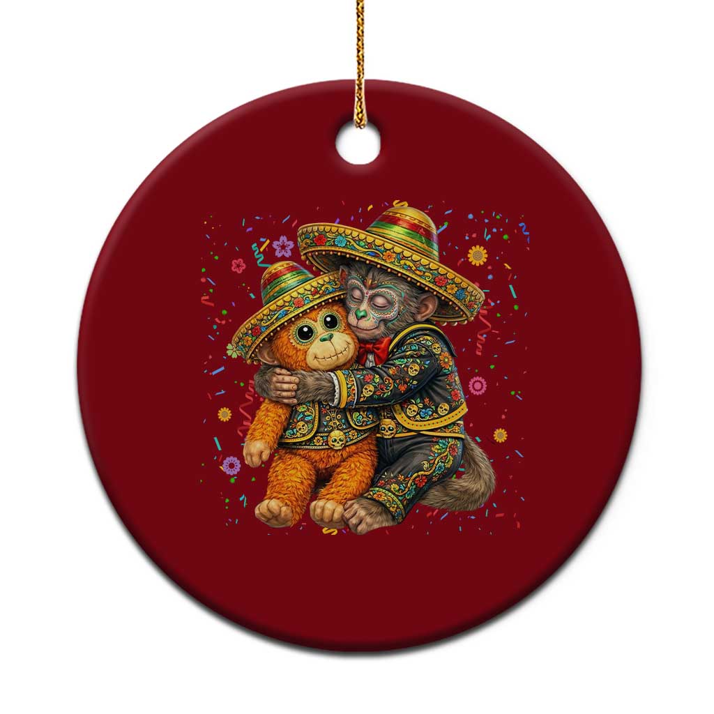 Funny Punch Baby Monkey Cinco De Mayo Ceramic Ornament Mexican Fiesta Gift