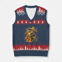 Funny Punch Baby Monkey Cinco De Mayo V-Neck Knit Sweater Vest Mexican Fiesta Gift